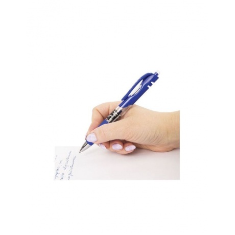 Ручка гелевая автоматическая с грипом BRAUBERG Black Jack, СИНЯЯ, трехгранная, узел 0,7 мм, линия письма 0,5 мм, GPR149, (12 шт.) - фото 8