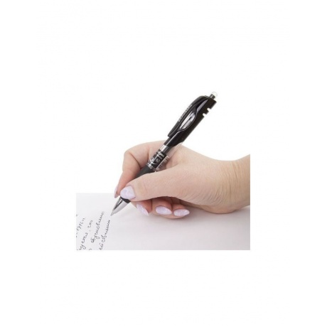 Ручка гелевая автоматическая с грипом BRAUBERG Black Jack, ЧЕРНАЯ, трехгранная, узел 0,7 мм, линия письма 0,5 мм, GPR150, (12 шт.) - фото 8