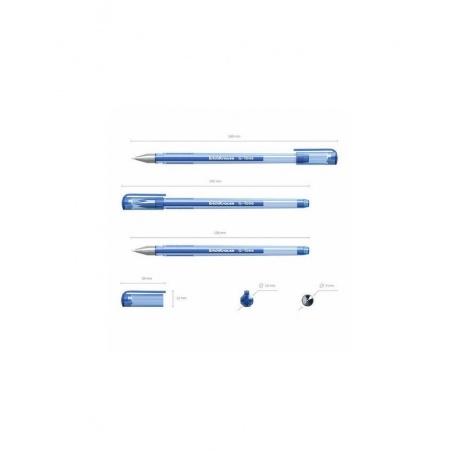 Ручка гелевая ERICH KRAUSE G-Tone, СИНЯЯ, корпус тонированный синий, узел 0,5 мм, линия письма 0,4 мм, 17809, (24 шт.) - фото 6