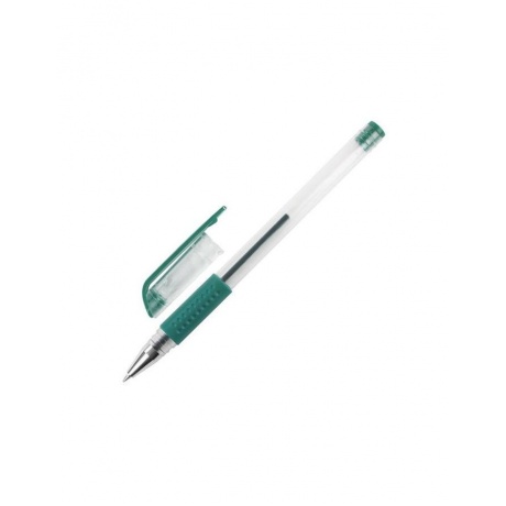 Ручка гелевая с грипом STAFF, ЗЕЛЕНАЯ, корпус прозрачный, узел 0,5 мм, линия письма 0,35 мм, GP171, (36 шт.) - фото 2