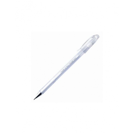 Ручка гелевая CROWN Hi-Jell Pastel, БЕЛАЯ, корпус тонированный белый, узел 0,8 мм, линия письма 0,5 мм, HJR-500P, (12 шт.) - фото 1