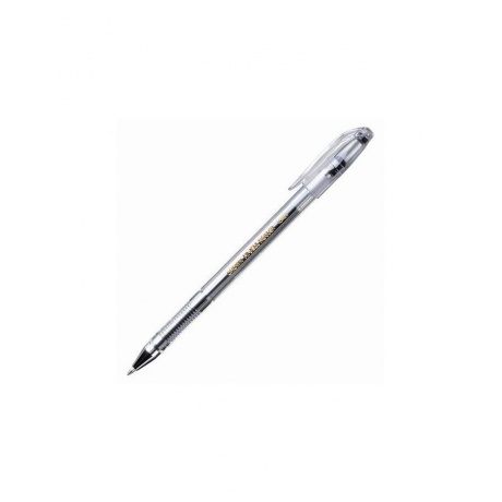 Ручка гелевая CROWN Hi-Jell, ЧЕРНАЯ, корпус прозрачный, узел 0,5 мм, линия письма 0,35 мм, HJR-500B, (24 шт.) - фото 1