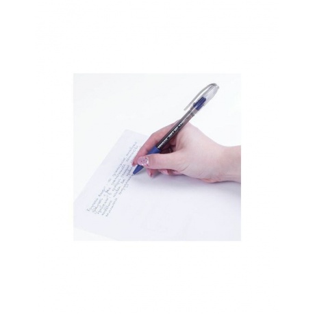 Ручка гелевая с грипом PENSAN Soft Gel Fine, СИНЯЯ, игольчатый узел 0,5 мм, линия 0,4 мм, (12 шт.)  - фото 8