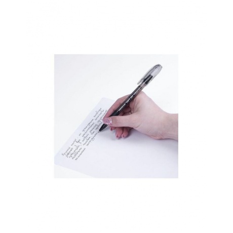 Ручка гелевая с грипом PENSAN Soft Gel Fine, ЧЕРНАЯ, игольчатый узел 0,5 мм, линия 0,4 мм, (12 шт.)  - фото 8