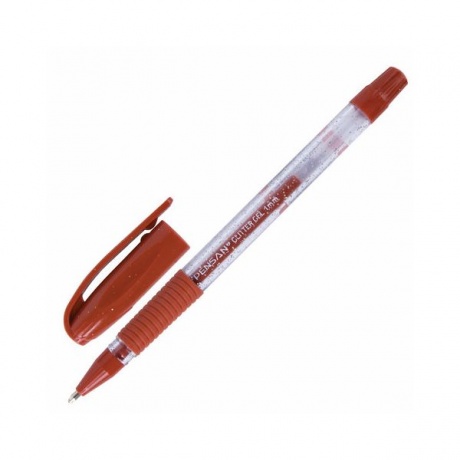 Ручка гелевая PENSAN Glitter Gel, АССОРТИ, чернила с блестками, 1 мм, линия 0,5 мм, дисплей, (60 шт.)  - фото 4