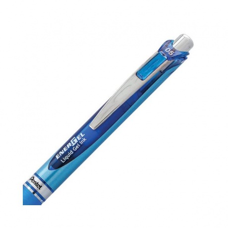 Ручка гелевая автоматическая с грипом PENTEL (Япония) Energel, СИНЯЯ, 0,5мм, линия 0,25мм, BLN75-C - фото 2