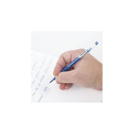 Ручка гелевая BRAUBERG DIAMOND, СИНЯЯ, игольчатый узел 0,5 мм, линия письма 0,25 мм, 143378. (24 шт.) - фото 8