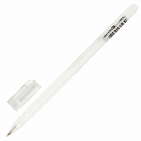 Ручка гелевая BRAUBERG Art Classic, БЕЛАЯ, корпус тонированный белый, узел 1 мм, линия письма 0,5 мм, 143418 (24 шт.) - фото 2