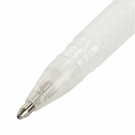 Ручка гелевая BRAUBERG Art Classic, БЕЛАЯ, корпус тонированный белый, узел 1 мм, линия письма 0,5 мм, 143418 (24 шт.) - фото 4