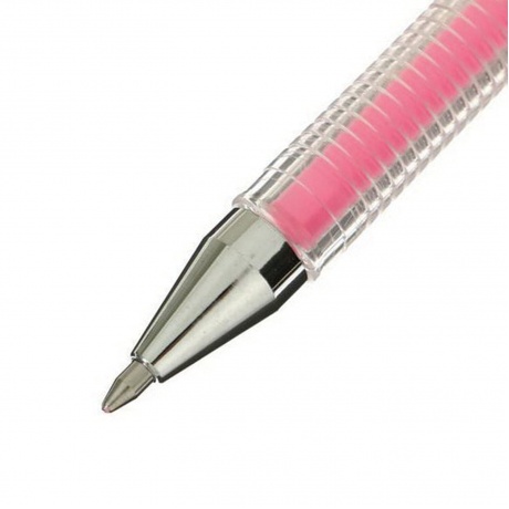 Ручка гелевая CROWN &quot;Hi-Jell Pastel&quot;, РОЗОВАЯ ПАСТЕЛЬ, узел 0,8 мм, линия письма 0,5 мм, HJR-500P (12 шт.) - фото 3