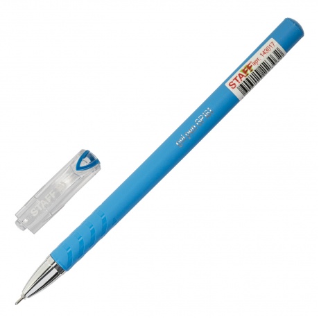 Ручка гелевая STAFF &quot;College&quot;, СИНЯЯ, корпус синий, игольчатый узел 0,6 мм, линия письма 0,3 мм, 143017 (36 шт.) - фото 2