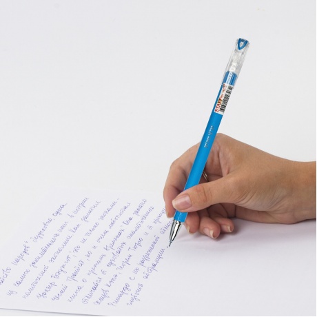 Ручка гелевая STAFF &quot;College&quot;, СИНЯЯ, корпус синий, игольчатый узел 0,6 мм, линия письма 0,3 мм, 143017 (36 шт.) - фото 8