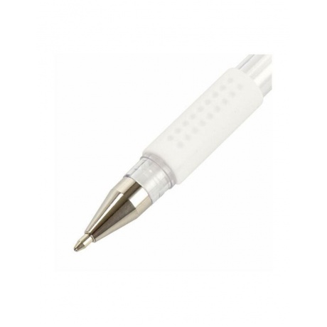 Ручка гелевая с грипом BRAUBERG &quot;White&quot;, БЕЛАЯ, пишущий узел 1 мм, линия письма 0,5 мм, 143416 (24 шт.) - фото 4