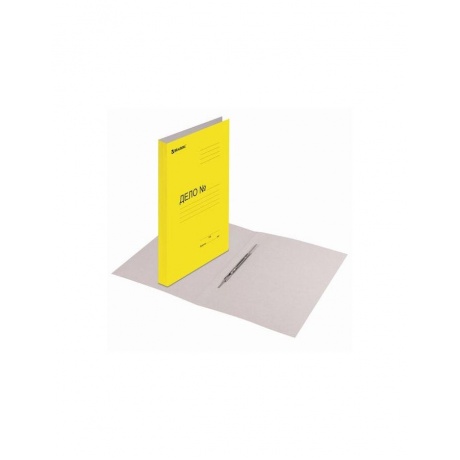 Скоросшиватель картонный мелованный BRAUBERG, гарантированная плотность 360 г/м2, желтый, до 200 листов, 121520, (50 шт.) - фото 6