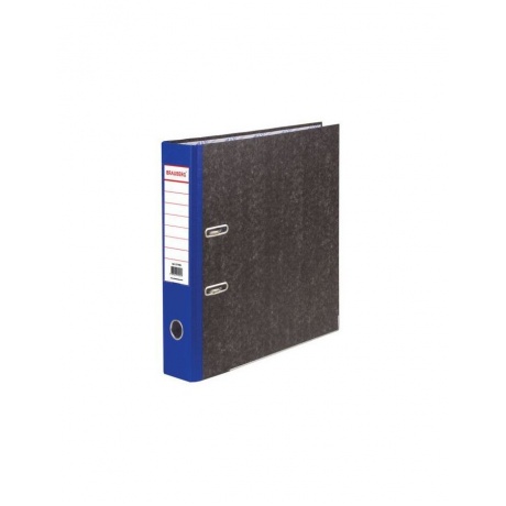 Папка-регистратор BRAUBERG, мраморное покрытие, А4 +, содержание, 70 мм, синий корешок, 221986 - фото 1