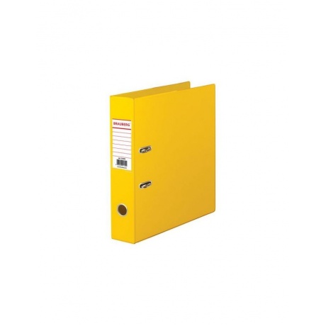 Папка-регистратор BRAUBERG с двухсторонним покрытием из ПВХ, 70 мм, желтая, 222650 - фото 1