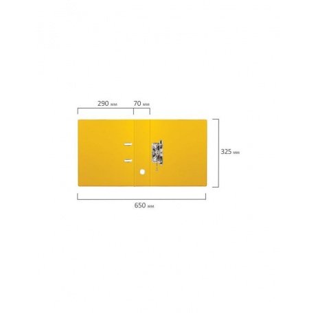 Папка-регистратор BRAUBERG с двухсторонним покрытием из ПВХ, 70 мм, желтая, 222650 - фото 9