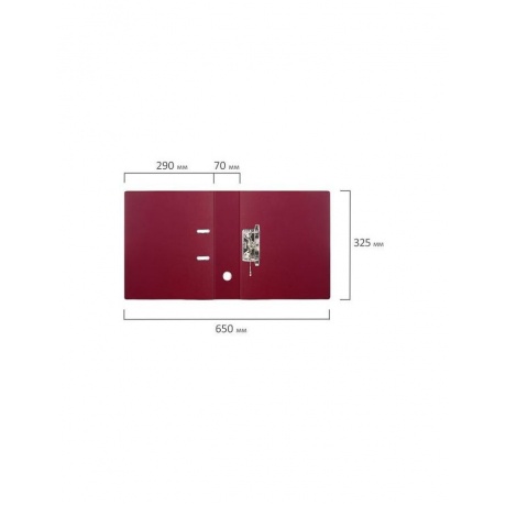 Папка-регистратор BRAUBERG с двухсторонним покрытием из ПВХ, 70 мм, бордовая, 222653 - фото 9