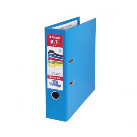 Папка-регистратор ESSELTE VIVIDA Plus, А4+, покрытие пластик, 80 мм, синяя, 81185 - фото 1