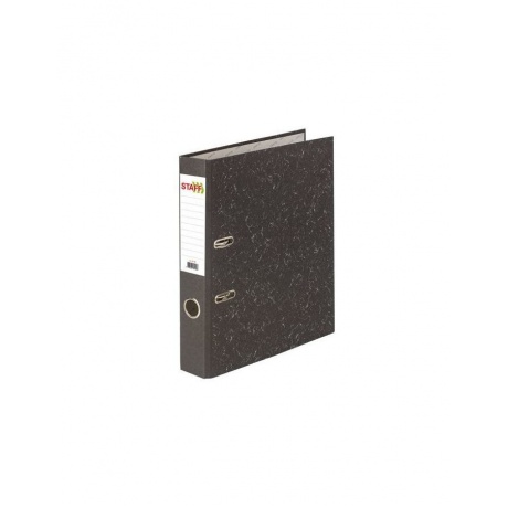 Папка-регистратор STAFF Бюджет с мраморным покрытием, 50 мм, без уголка, черный корешок, 227184, (5 шт.) - фото 1