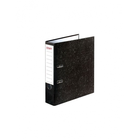 Папка-регистратор STAFF Бюджет с мраморным покрытием, 70 мм, без уголка, черный корешок, 227185, (5 шт.) - фото 1
