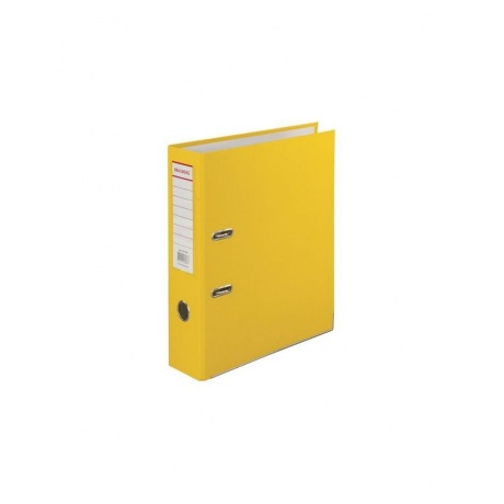 Папка-регистратор BRAUBERG с покрытием из ПВХ, 80 мм, с уголком, желтая (удвоенный срок службы), 227194 - фото 1