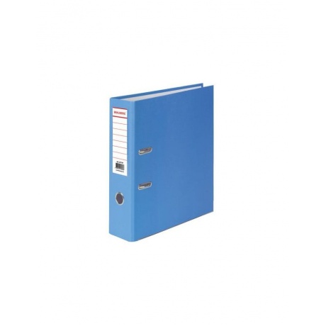 Папка-регистратор BRAUBERG с покрытием из ПВХ, 80 мм, с уголком, голубая (удвоенный срок службы), 227197 - фото 1