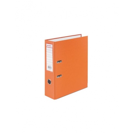 Папка-регистратор BRAUBERG с покрытием из ПВХ, 80 мм, с уголком, оранжевая (удвоенный срок службы), 227199 - фото 1