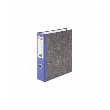Папка-регистратор BRAUBERG, усиленный корешок, мраморное покрытие, 80 мм, с уголком, синяя - фото 1