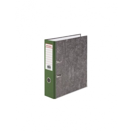Папка-регистратор BRAUBERG, усиленный корешок, мраморное покрытие, 80 мм, с уголком, зеленая - фото 1