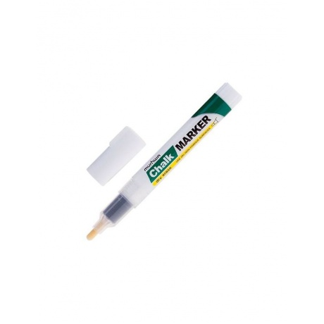 Маркер меловой MUNHWA Chalk Marker, 3 мм, БЕЛЫЙ, сухостираемый, для гладких поверхностей, CM-05 - фото 1