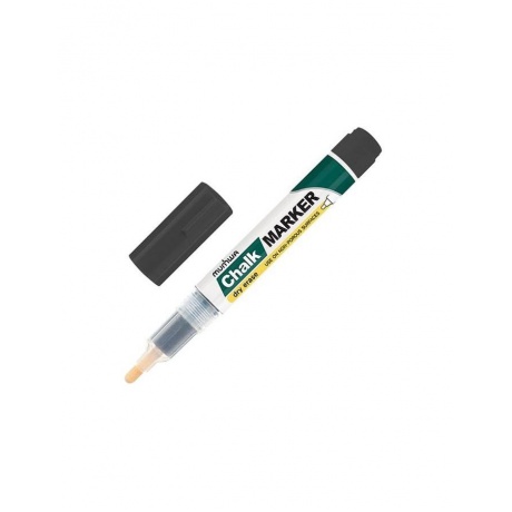 Маркер меловой MUNHWA Chalk Marker, 3 мм, ЧЕРНЫЙ, сухостираемый, для гладких поверхностей, CM-01 - фото 1