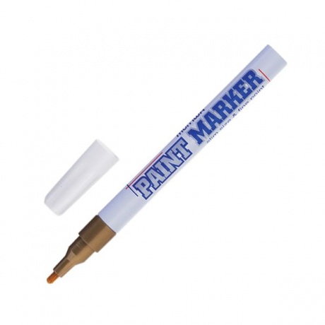 Маркер-краска лаковый (paint marker) MUNHWA Slim, 2 мм, ЗОЛОТОЙ, нитро-основа, алюминиевый корпус, SPM-07 - фото 1