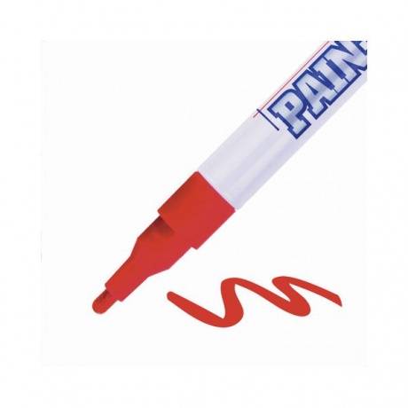 Маркер-краска лаковый (paint marker) MUNHWA Slim, 2 мм, КРАСНЫЙ, нитро-основа, алюминиевый корпус, SPM-03 - фото 2