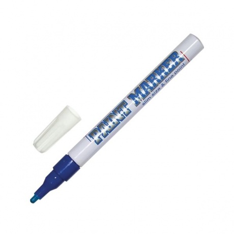 Маркер-краска лаковый (paint marker) MUNHWA Slim, 2 мм, СИНИЙ, нитро-основа, алюминиевый корпус, SPM-02 - фото 1