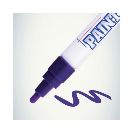 Маркер-краска лаковый (paint marker) MUNHWA Slim, 2 мм, СИНИЙ, нитро-основа, алюминиевый корпус, SPM-02 - фото 5