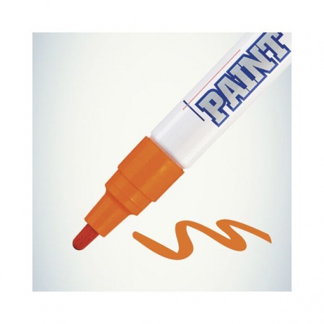 Маркер-краска лаковый (paint marker) MUNHWA, 4 мм, ОРАНЖЕВЫЙ, нитро-основа, алюминиевый корпус, PM-11 - фото 6
