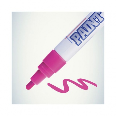 Маркер-краска лаковый (paint marker) MUNHWA, 4 мм, РОЗОВЫЙ, нитро-основа, алюминиевый корпус, PM-10 - фото 6