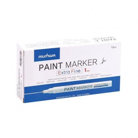 Маркер-краска лаковый MUNHWA Extra Fine Paint Marker, ЧЕРНЫЙ, 1мм, нитро-основа, EFPM-01 - фото 3