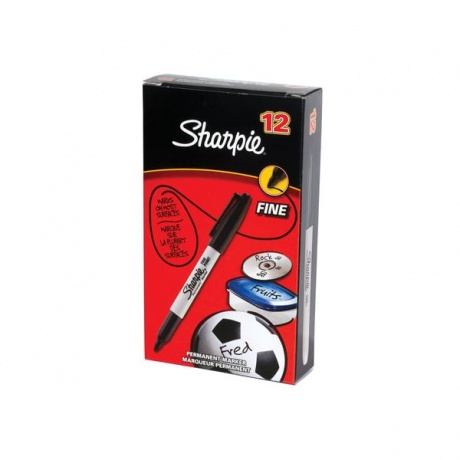 Маркер перманентный Sharpie Fine 1 мм S0810930 черный (12 шт. в уп-ке) - фото 2