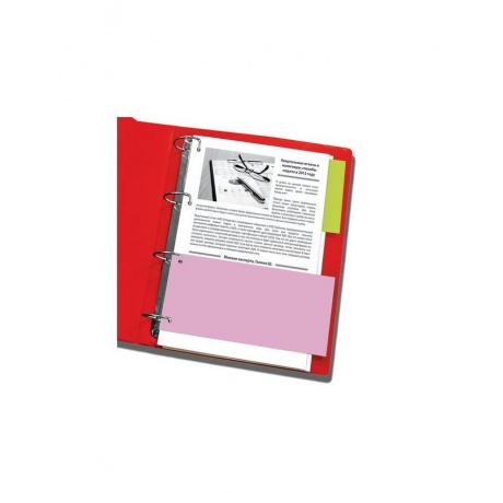 Разделители листов (полосы 240х105 мм) картонные, КОМПЛЕКТ 100 штук, розовые, BRAUBERG, 223974 - фото 3