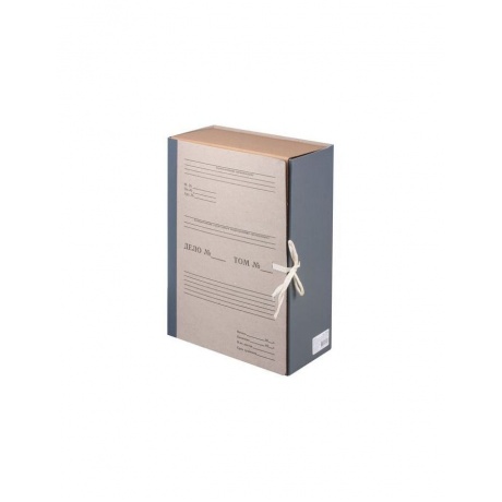 Короб архивный (240х330 мм), 120 мм, 2 завязки, переплетный картон/бумвинил, до 1000 листов, STAFF, 126903 - фото 1