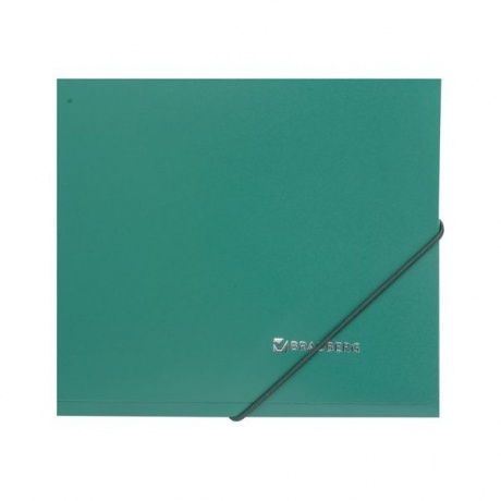 Папка на резинках BRAUBERG, стандарт, зеленая, до 300 листов, 0,5 мм, 221621, (10 шт.) - фото 5