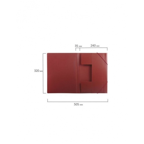Папка на резинках BRAUBERG, стандарт, красная, до 300 листов, 0,5 мм, 221622, (10 шт.) - фото 8