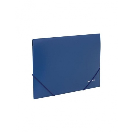 Папка на резинках BRAUBERG, стандарт, синяя, до 300 листов, 0,5 мм, 221623, (10 шт.) - фото 1