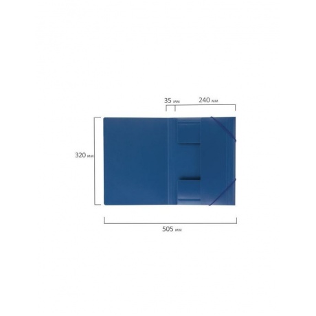 Папка на резинках BRAUBERG, стандарт, синяя, до 300 листов, 0,5 мм, 221623, (10 шт.) - фото 8
