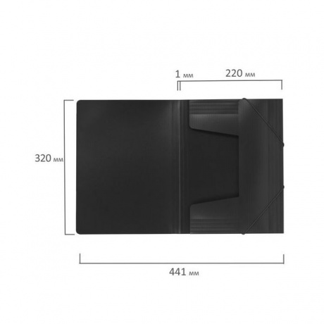 Папка на резинках BRAUBERG Contract, черная, до 300 листов, 0,5 мм, бизнес-класс, 221796, (10 шт.) - фото 8