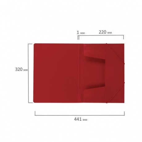 Папка на резинках BRAUBERG Contract, красная, до 300 листов, 0,5 мм, бизнес-класс, 221798, (10 шт.) - фото 8