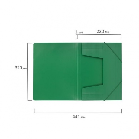 Папка на резинках BRAUBERG Contract, зеленая, до 300 листов, 0,5 мм, бизнес-класс, 221799, (10 шт.) - фото 8