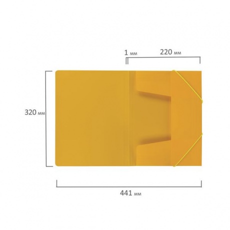 Папка на резинках BRAUBERG Contract, желтая, до 300 листов, 0,5 мм, бизнес-класс, 221800, (10 шт.) - фото 8